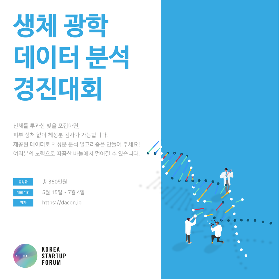 '생체 광학 데이터 분석 경진대회' 포스터. (출처: 경기창조경제혁신센터)