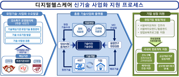 디지털헬스케어 신기술 사업화 지원 프로세스 (출처:서울시 )
