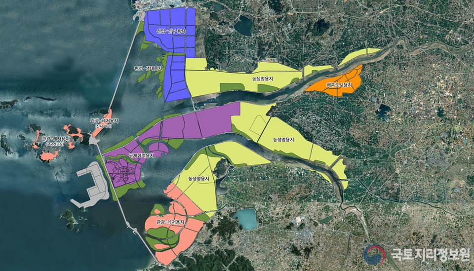 새만금 기본계획에 따른 용지 현황 (출처: 새만금개발청)