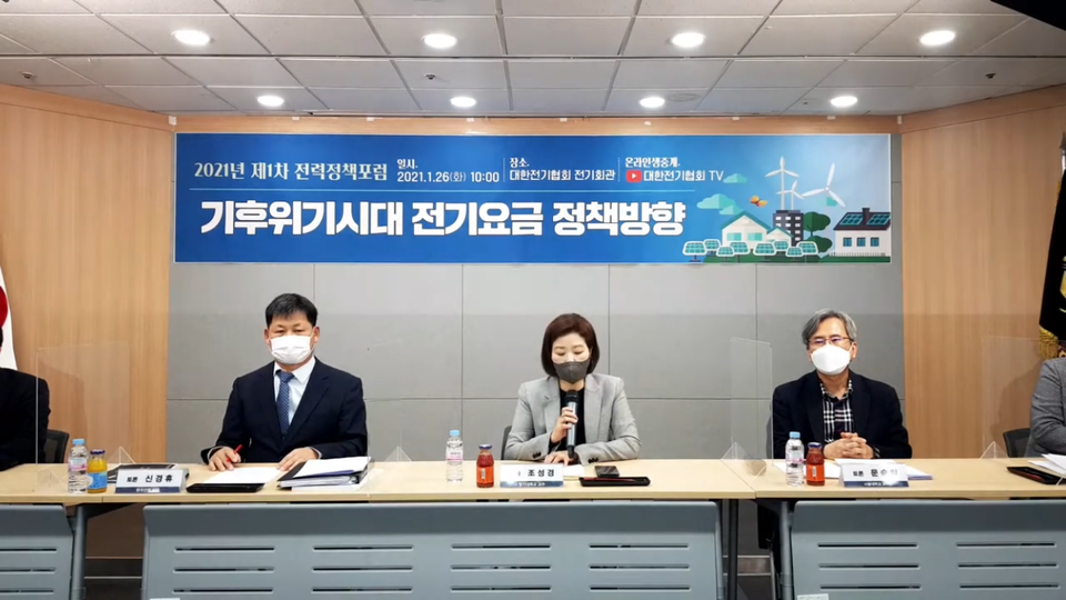 2021년 제1차 전력정책포럼 유튜브 캡처 (출처: 대한전기협회)