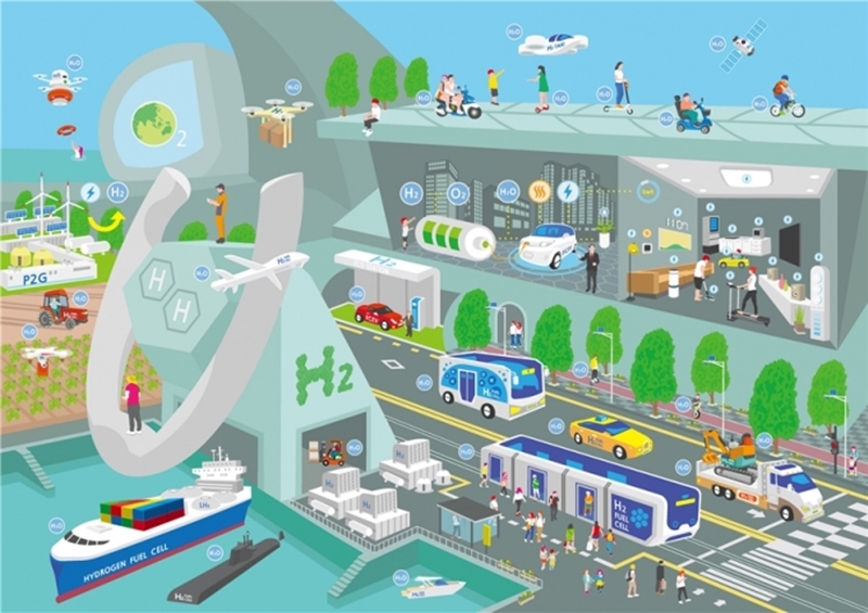 '제2회 수소에너지 바로알기 공모전' 일러스트 부문에서 우수상을 받은 '수소에너지 월드' (사진=산업통상자원부)