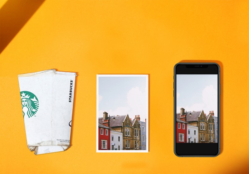 종이컵 재활용 인화지로 인화한 사진. (사진=테오아 제공)