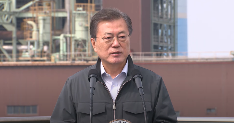 문 대통령이 모두발언을 하고 있다. (사진=청와대 유튜브 채널 영상 갈무리)