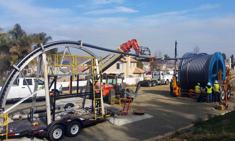 대한전선이 미국에서 초고압 케이블을 포설하고 있다. (사진=대한전선 제공)