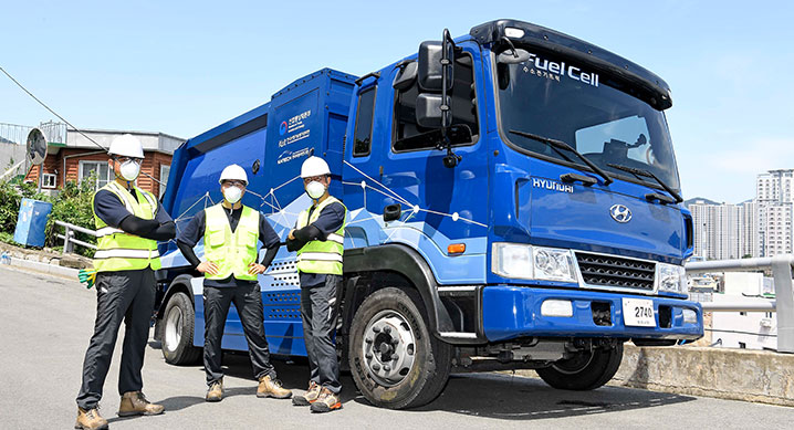 수소청소트럭. (사진=현대자동차그룹 제공)
