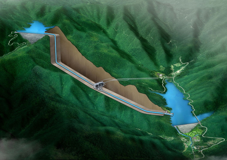 영동 양수발전소 조감도. (그림=한수원 제공)