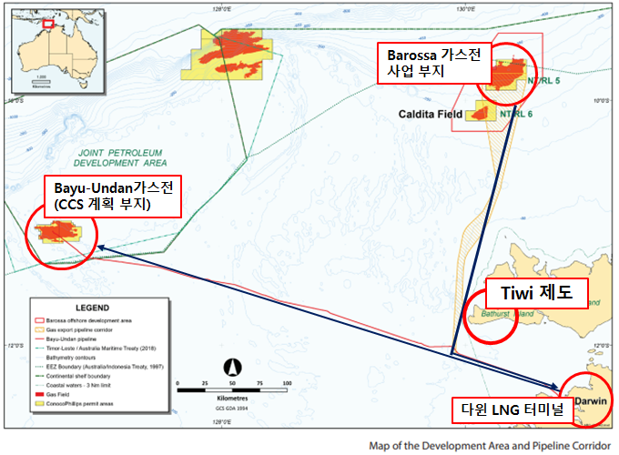바로사 가스전 주변 지역. (그림=기후솔루션 제공)