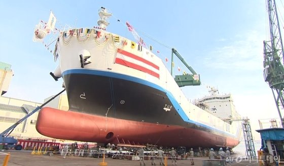 세계 최초 액화수소운반선 '수소프론티어'. (사진=가와사키중공업)