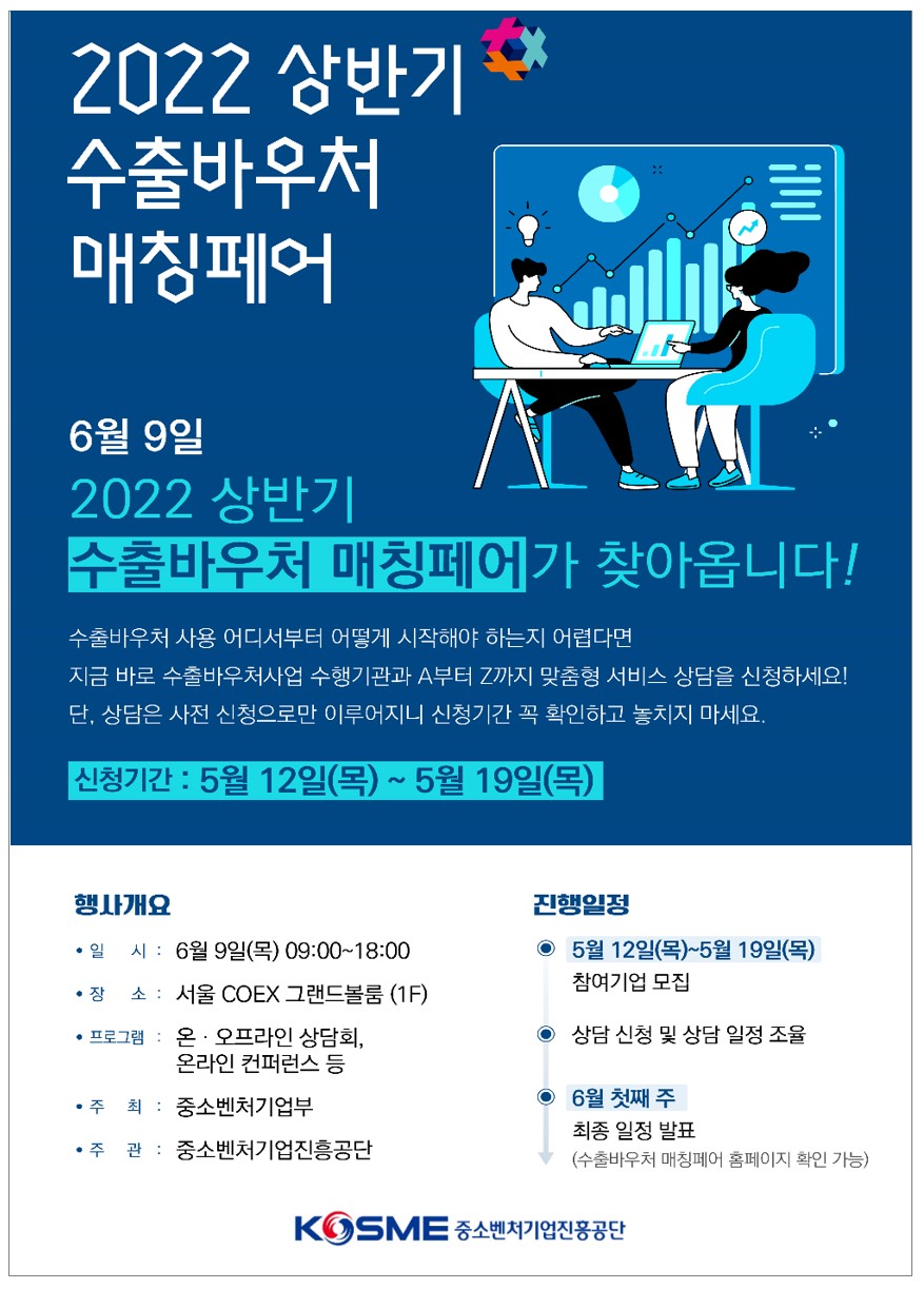 ‘수출바우처 매칭페어’ 참여기업 모집 포스터. (포스터=중진공 제공)