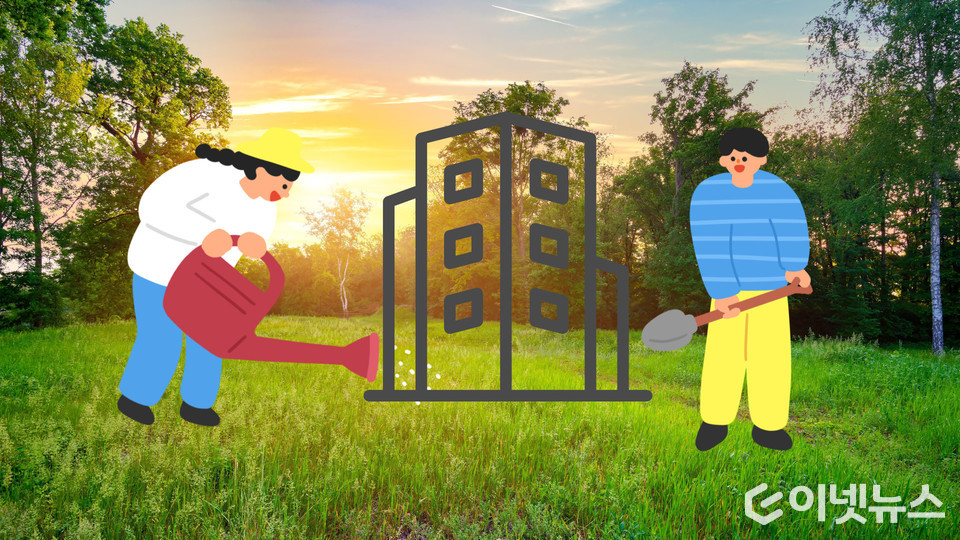 기업들이 숲 조성에 나서고 있다. (디자인=이넷뉴스)