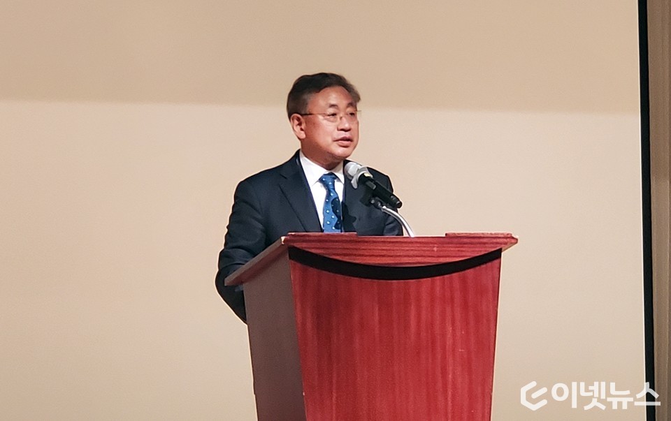 한수원 박상형 부사장이 축사를 하고 있다. (사진=이넷뉴스)