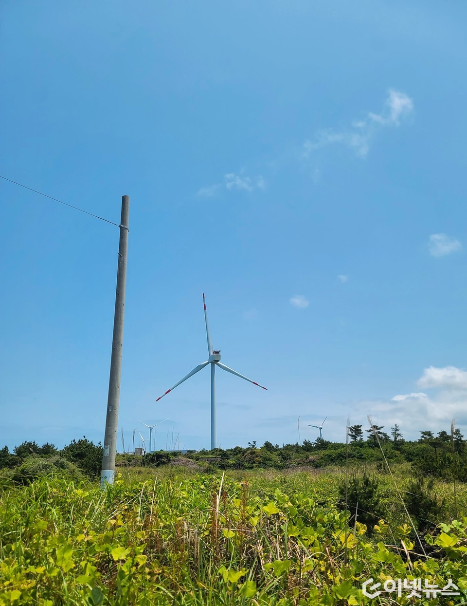 풍력발전기가 가동되고 있는 모습. (사진=이넷뉴스)