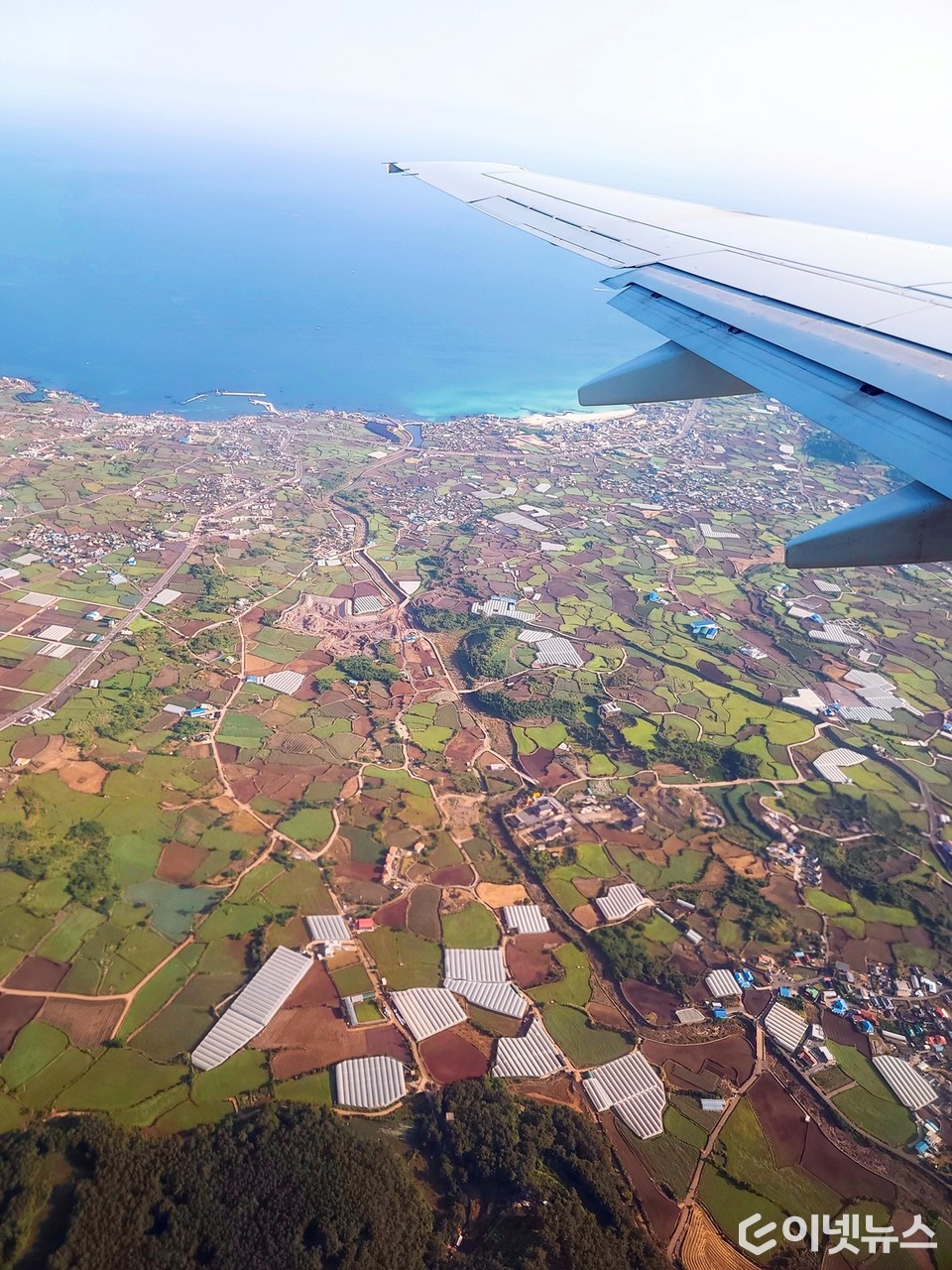 상공에서 바라본 제주도. (사진=이넷뉴스)