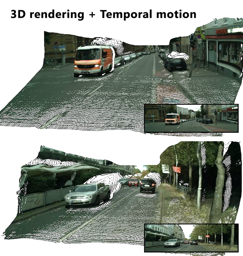 동적 환경에서 촬영한 한 장의 영상으로 3차원 렌더링한 결과. (사진=KENTECH 제공)