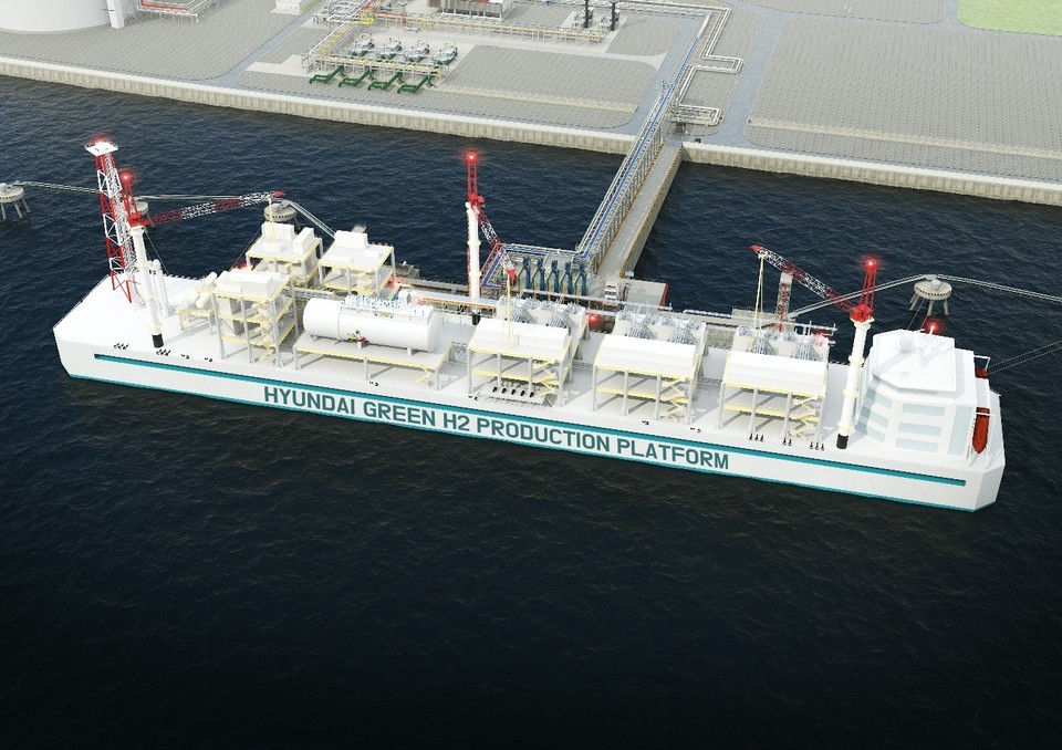 한국에너지공대-한국조선해양 신개념 연안부유식 그린수소 생산 플랫폼 개념 개발 모델(사진=)