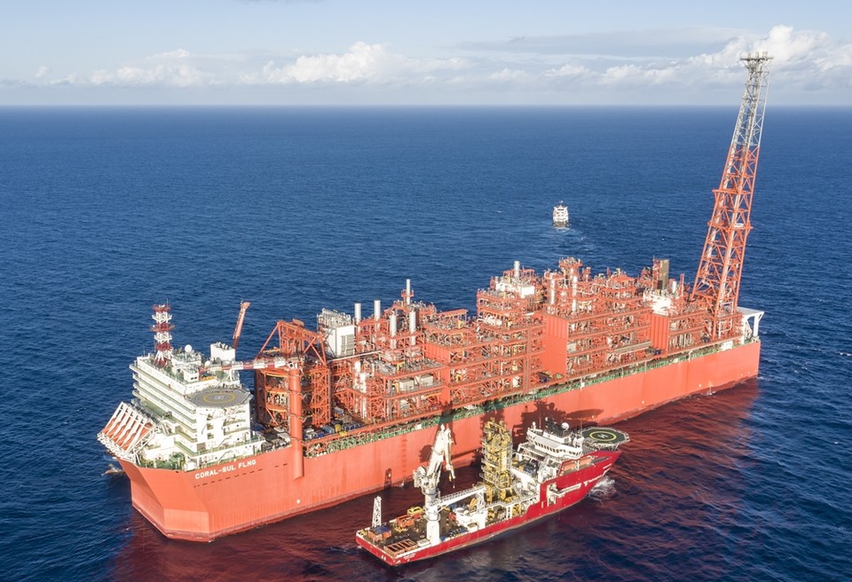 한국가스공사는 13일 모잠비크 Area4 광구의 최초 상업화 프로젝트인 ‘코랄 사우스(Coral South)’ 사업에서 첫 LNG 생산 및 선적을 완료했다. (사진=한국가스공사 제공)