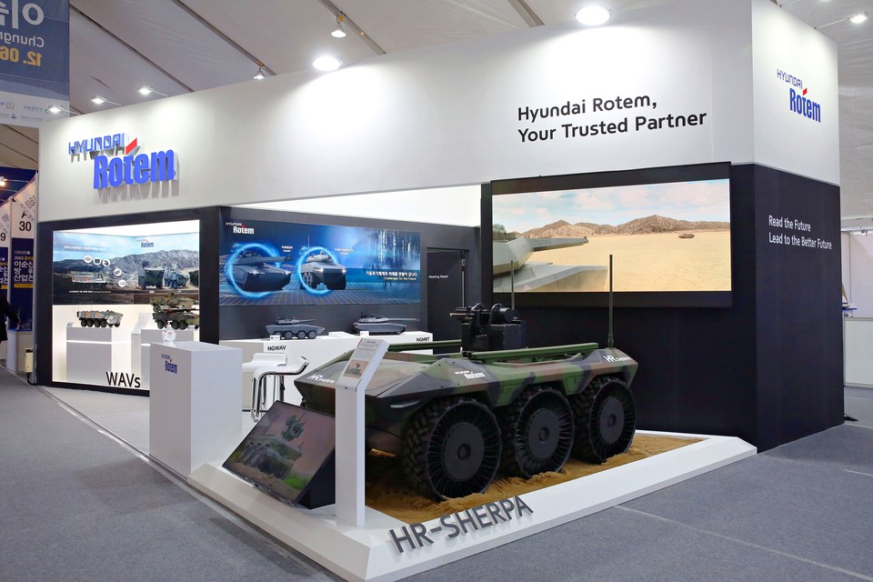 2022 충무공 이순신방위산업전에 참가한 현대로템 전시관. (사진=현대로템 제공)