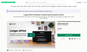 LONGER ePrint, 듀얼헤드 탑재 3D 프린터 미국 킥스타터 약 60억 성료 - 뉴스 썸네일 이미지